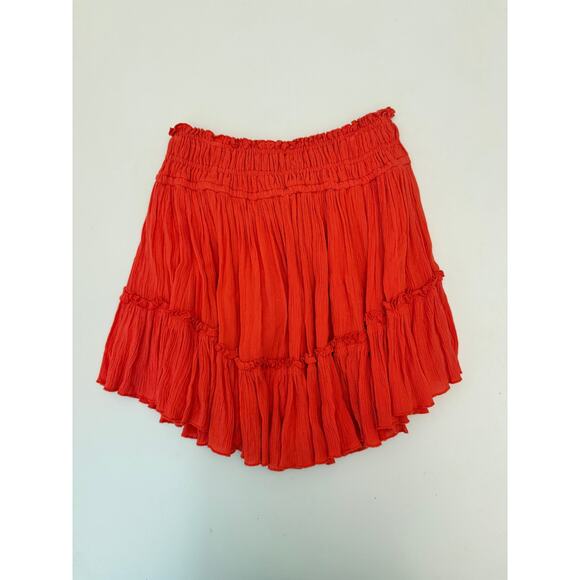 Free people hooked on you red ruffle mini skirt - size XS - Picture 3 of 5